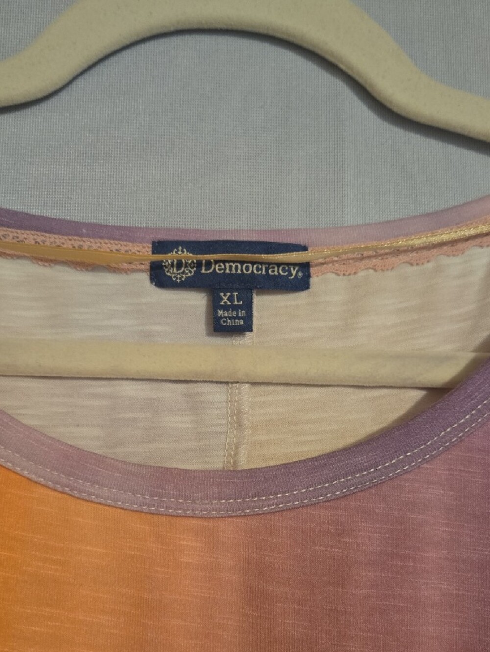 Democracy Womens Knot Front Tee Ombre Size XL NWT - Picture 4 of 10